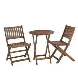 Tappio 3-Piece Patio Conversation Bistro Set Rattan Furniture, Outdoor Patio Set w/Glass Top Tabl... | Walmart (US)
