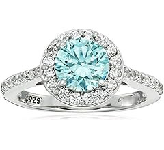 Amazon Collection Platinum or Gold Plated Sterling Silver Round Halo Ring Made with Infinite Elem... | Amazon (US)