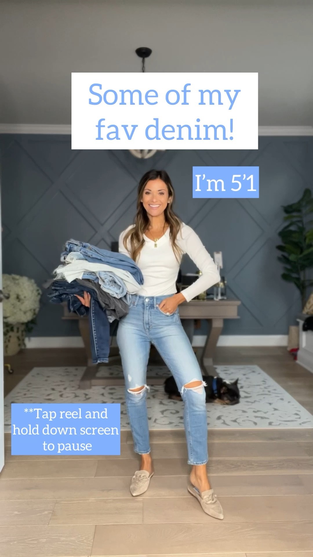 Denim Haul//5’1//1. Gap skinny jeans//24 petite//2. Abercrombie Straight jeans//24 short//3. Express Crop Flares//00 petite//4. Levi Straight Leg Jeans//24//cut hem//5.   Wit & Wisdom skinny jeans//00 petite//6. Mother Flare Ankle Jeans//24//cut hem//7. Madewell Washed Black skinny jeans//23 petite//8. Sofia Vergara Flare Jeans//00 short//ribbed top//size small//mules//sized up 1/2//

#LTKunder100 #LTKsalealert #LTKunder50