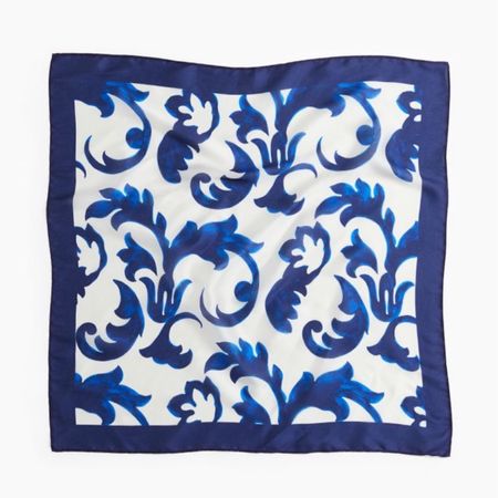 Blue and white patterned square bandana scarf 

#LTKSeasonal #LTKfindsunder50 #LTKstyletip