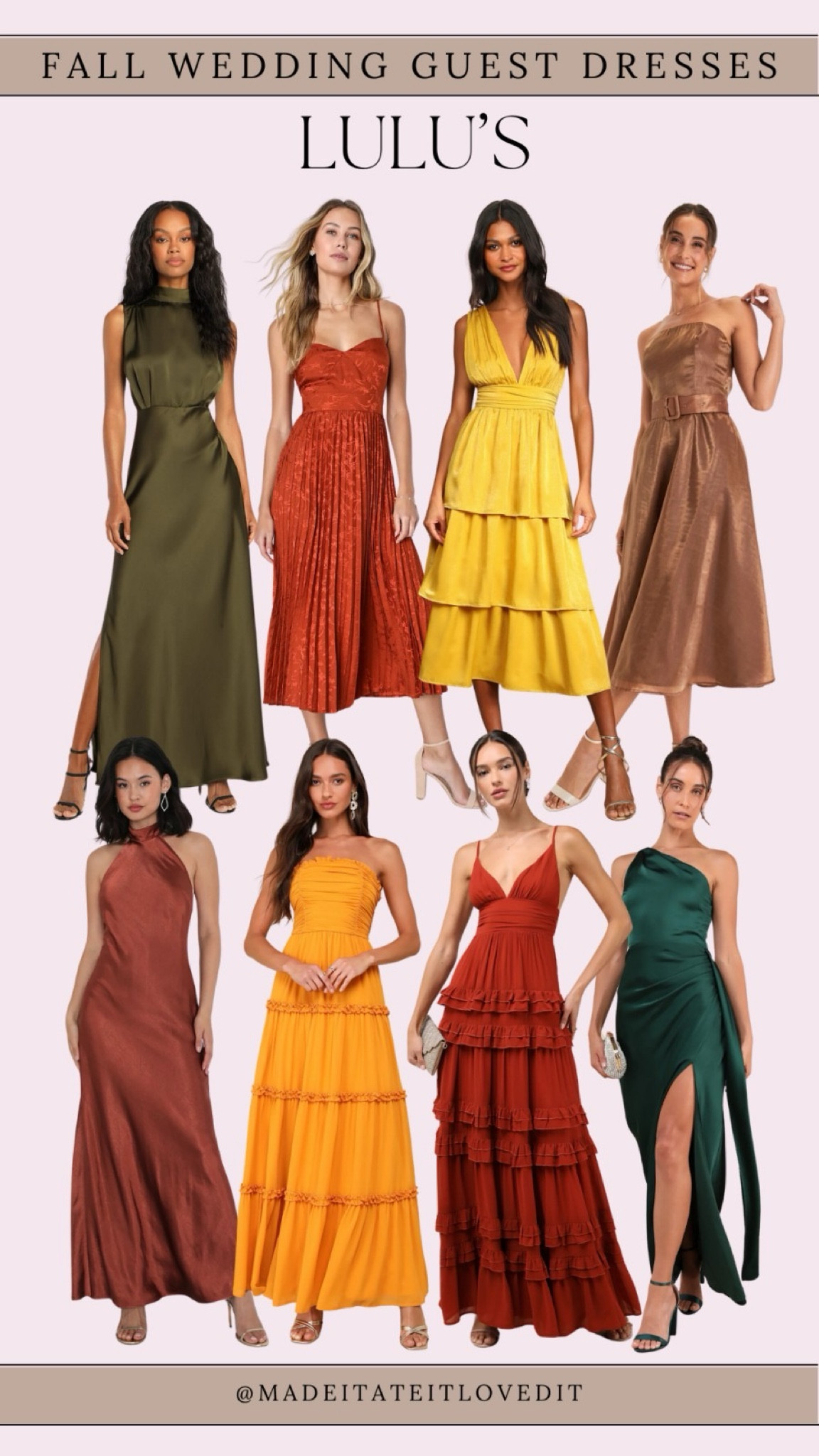 Find your perfect fall wedding guest dress at Lulus. With rich colors, elegant designs, and flattering silhouettes, these dresses are made to shine at any celebration. Embrace the season’s style and make a stunning impression.

#FallWedding #WeddingGuestDress #LulusStyle #FallFashion #WeddingSeason #GuestStyle #AutumnOutfits #LulusFinds #WeddingReady #FashionInspo

#LTKStyleTip #LTKWedding #LTKBeauty