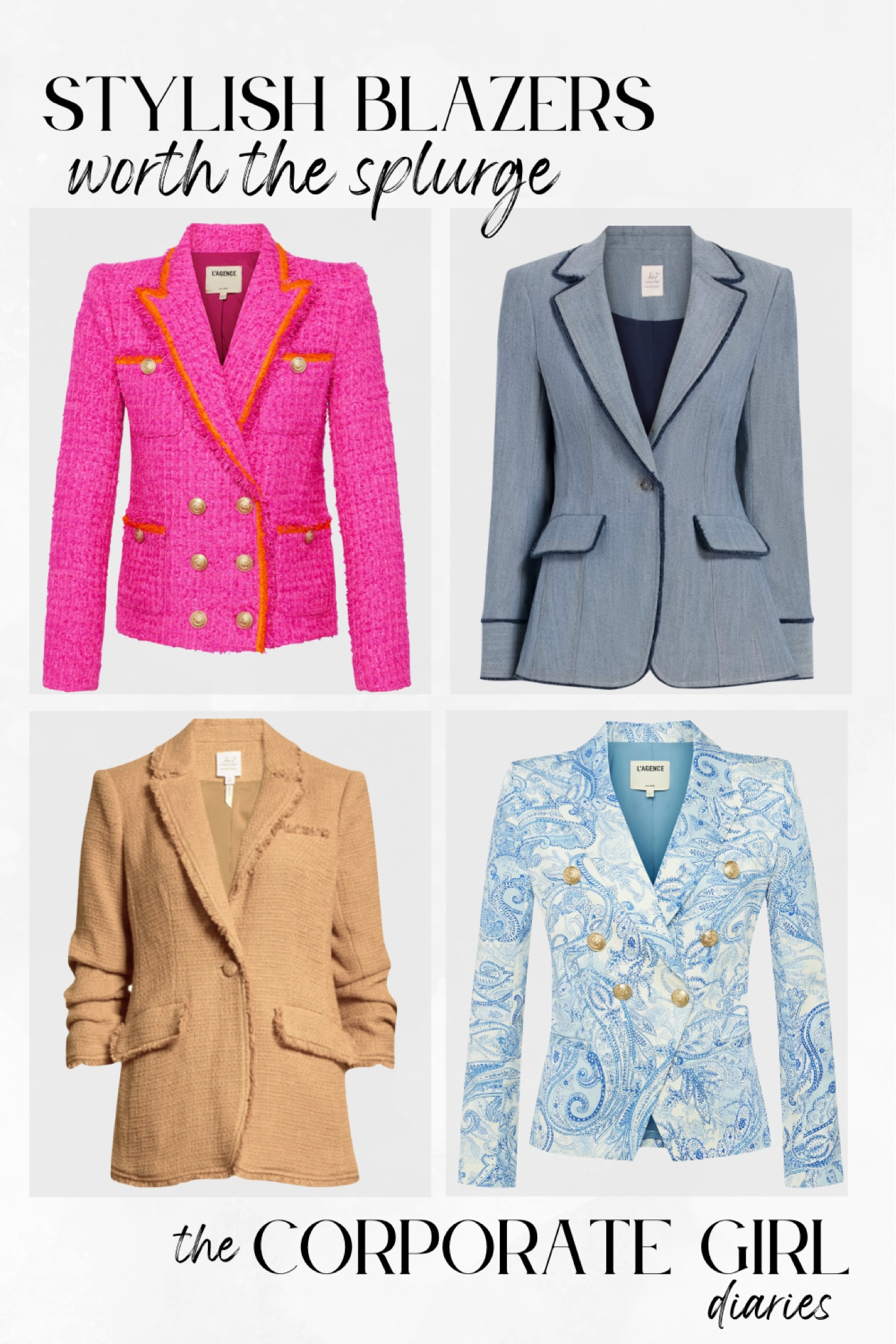 Designer blazers for the corporate girl. Elevate your work outfit. Business professional corporate baddie blazer outfit. Work wear style spring office outfits. Workwear spring corporate fashion  

#LTKworkwear #LTKstyletip #LTKtravel