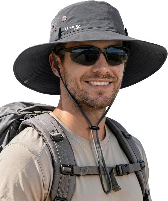 FURTALK Sun Hats for Men Fishing Hat UPF 80+ Foldable Wide Brim Outdoor Hiking Beach Summer Hats | Amazon (US)