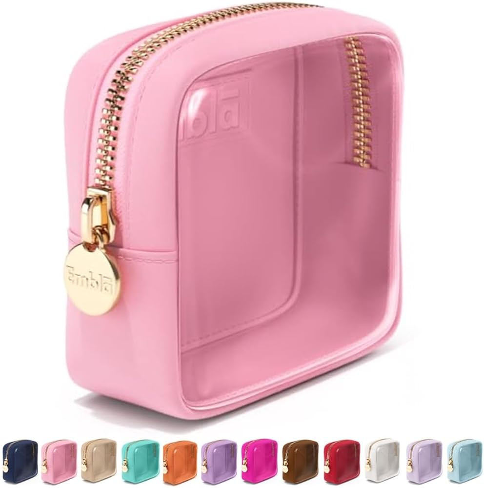 Embla Clear Cosmetic Bag Makeup Case, Clear Zipper Make Up Pouch and Toiletry Travel Tote, Cute S... | Amazon (US)