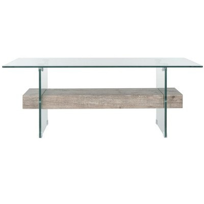 Kayley Coffee Table - Glass/Grey Oak - Safavieh | Target