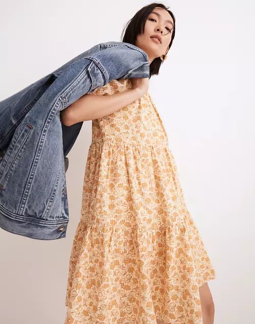 Eyelet-Trim Tiered Mini Dress in Piccola Floral | Madewell
