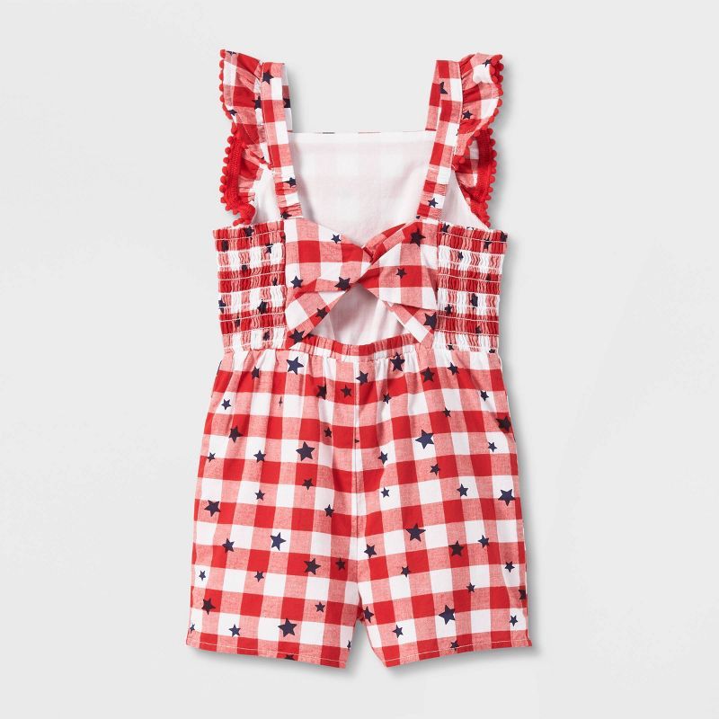 Toddler Girls' Gingham Star Romper - Cat & Jack™ Red | Target