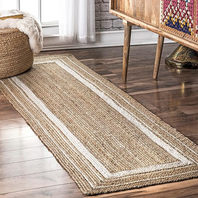 nuLOOM Rikki Coastal Braided Jute Runner Rug, 2' 6" x 6', Off-white | Amazon (US)