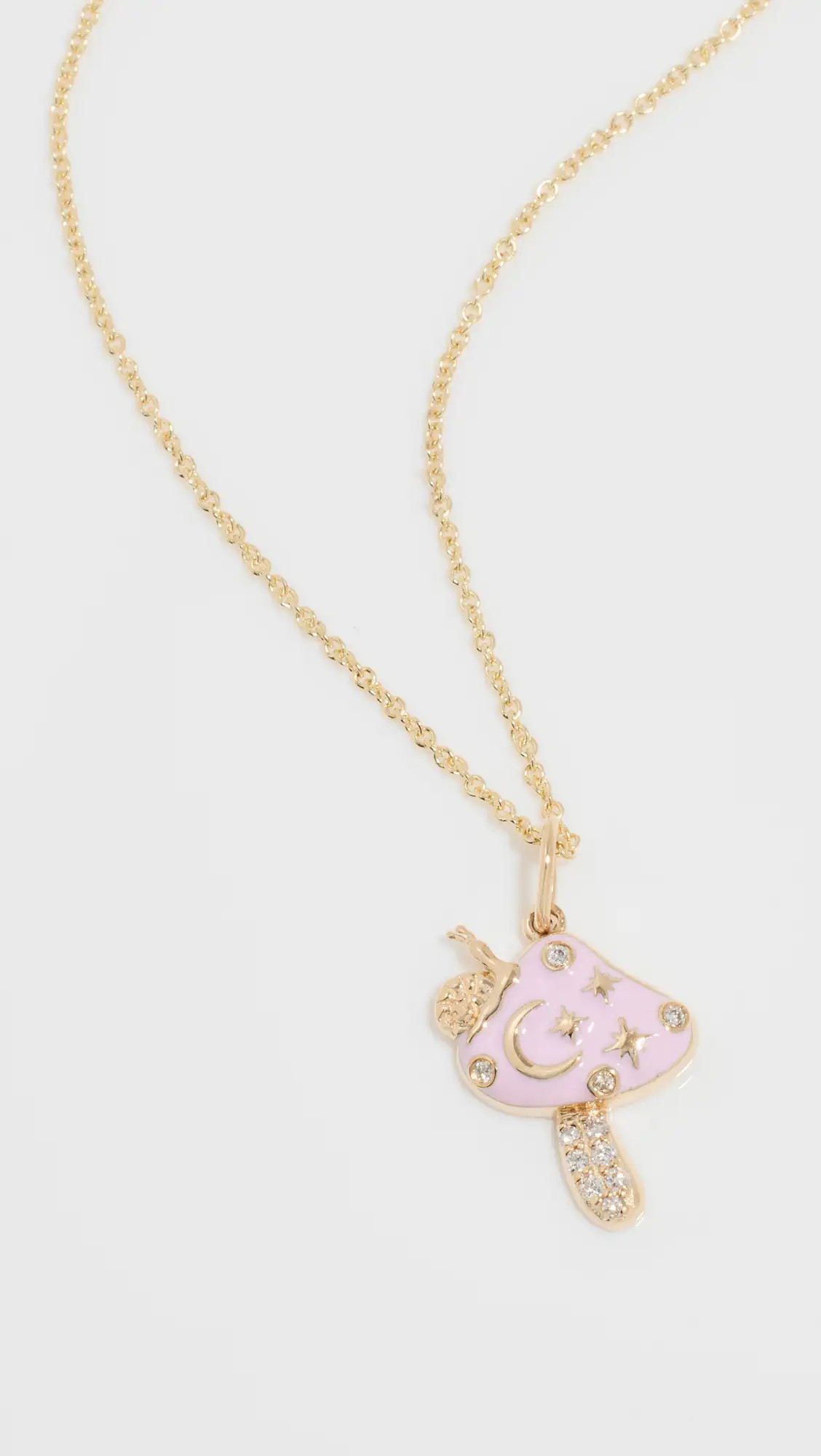 Sydney Evan 14k Celestial Enamel Mushroom Charm On Chain | Shopbop | Shopbop