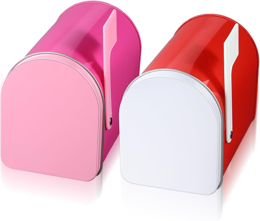 Tandefio 2 Pcs 5'' x 3'' Tinplate Mailbox Toy Valentines Mini Tin Small Decorative Mailbox DIY Cr... | Amazon (US)