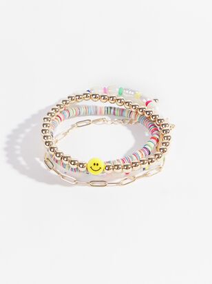 Colorful Smiley Bracelet Set | Altar'd State