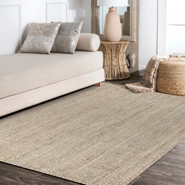 Pata Hand Woven Chunky Jute Light Ivory Rug | Wayfair North America