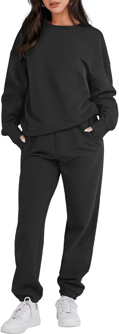 ANRABESS Women's Two Piece Outfits Sweatsuit Lounge Matching Sets Sweatshirt Jogger Pants Sweat S... | Amazon (US)