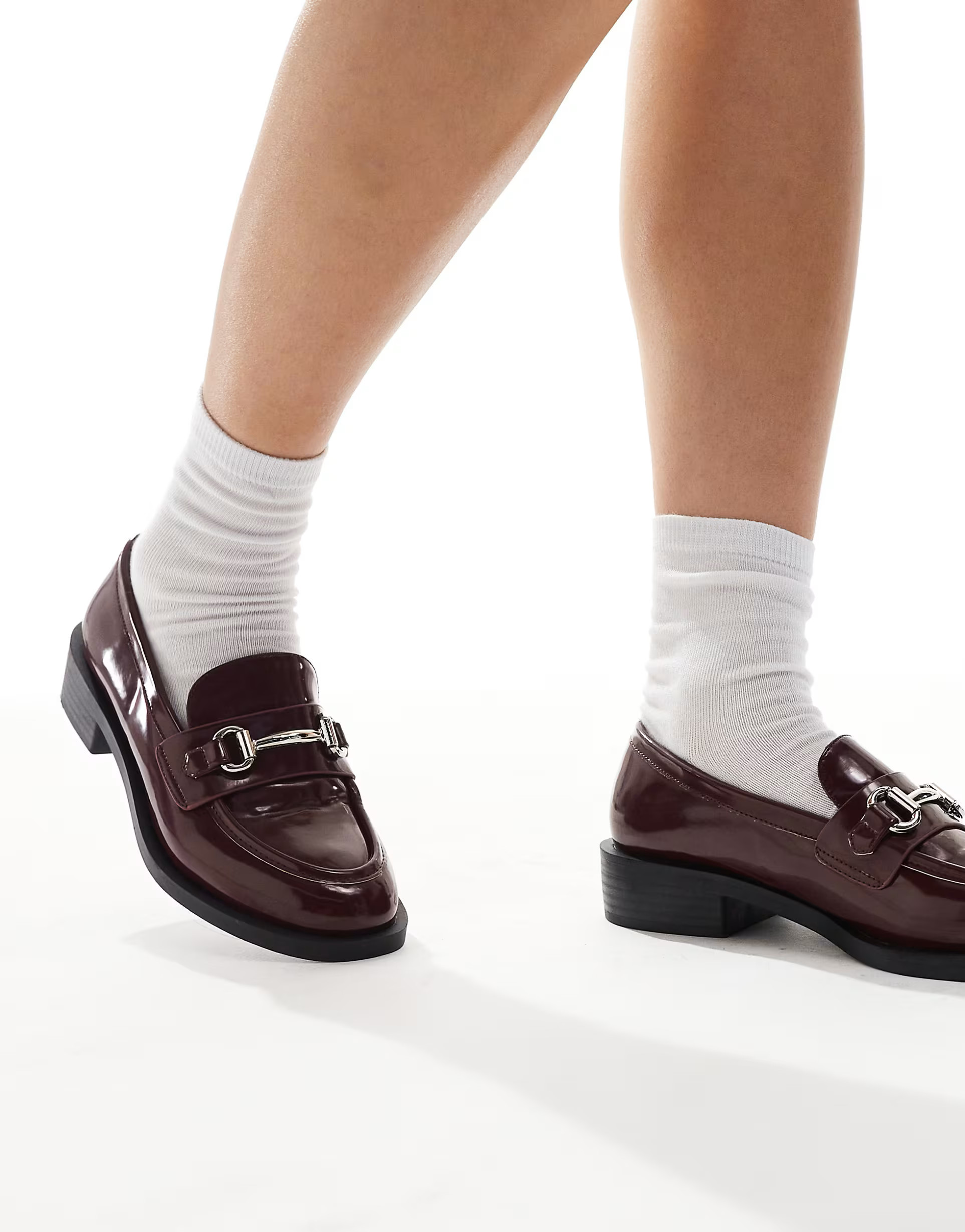 RAID Linette buckle detail loafer in burgundy | ASOS | ASOS (Global)
