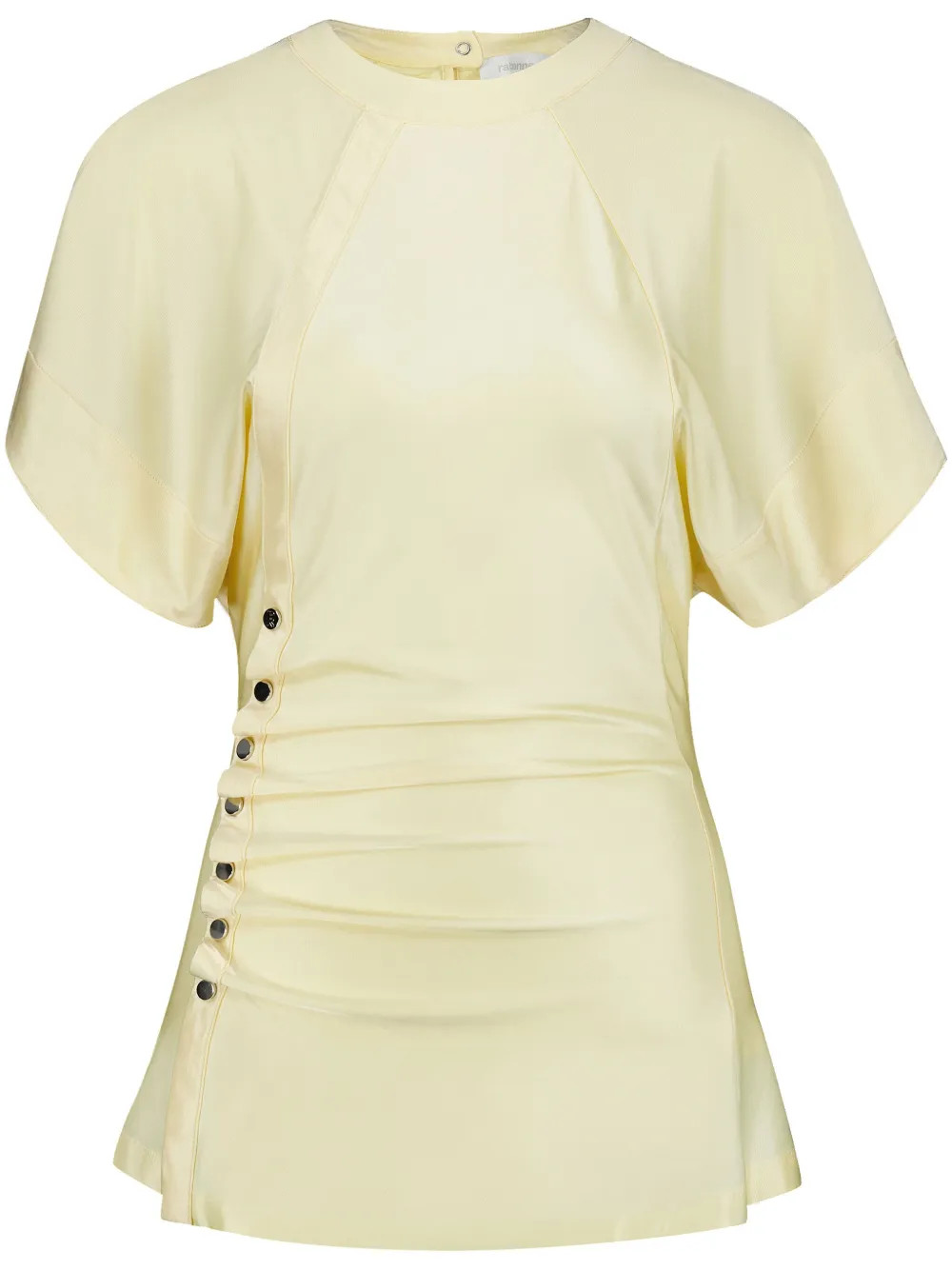 Rabanne draped-detail round-neck Blouse  - Farfetch | Farfetch Global