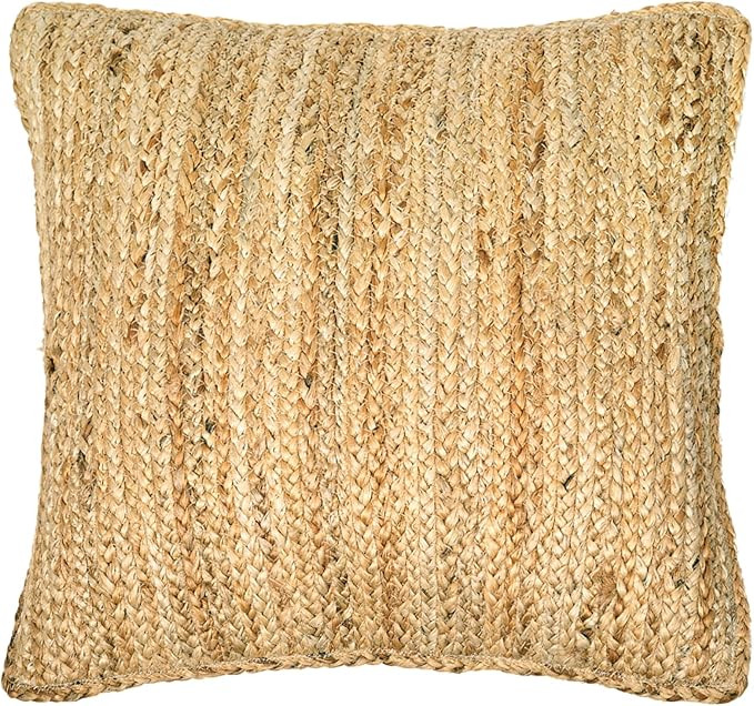 The Fine Living Co. Jute Pillow Cover 18x18, Braided Jute Throw Pillow, Indoor Outdoor Cushion Co... | Amazon (US)