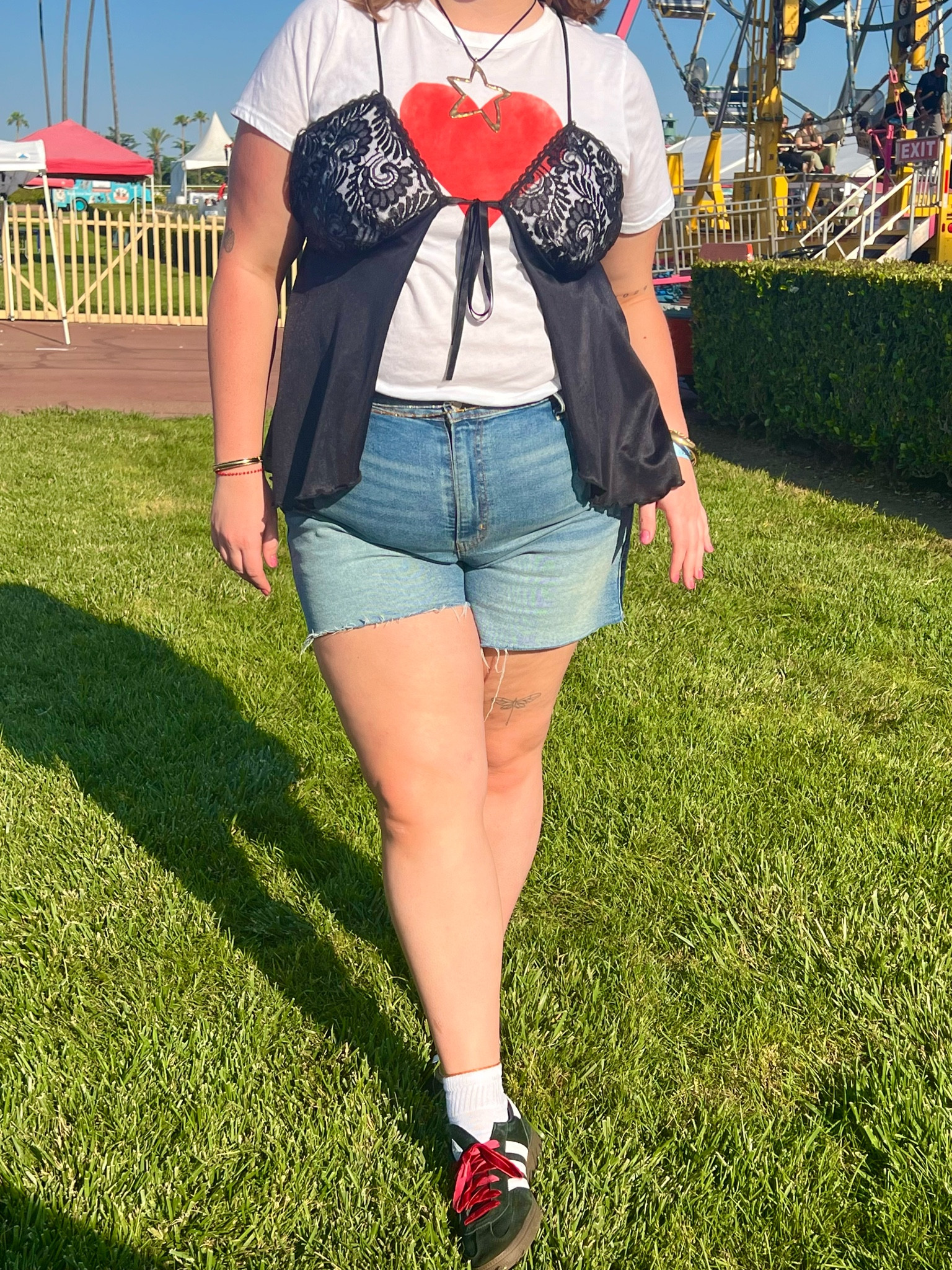 Disney channel original movie vibes 💋
(Lingerie piece is vintage)
Tshirt L
Shorts 18 

Summer style, ootd, midsize fashion, plus size outfit, denim shorts, jorts, graphic tee, sneakers

#LTKMidsize #LTKSeasonal #LTKPlusSize