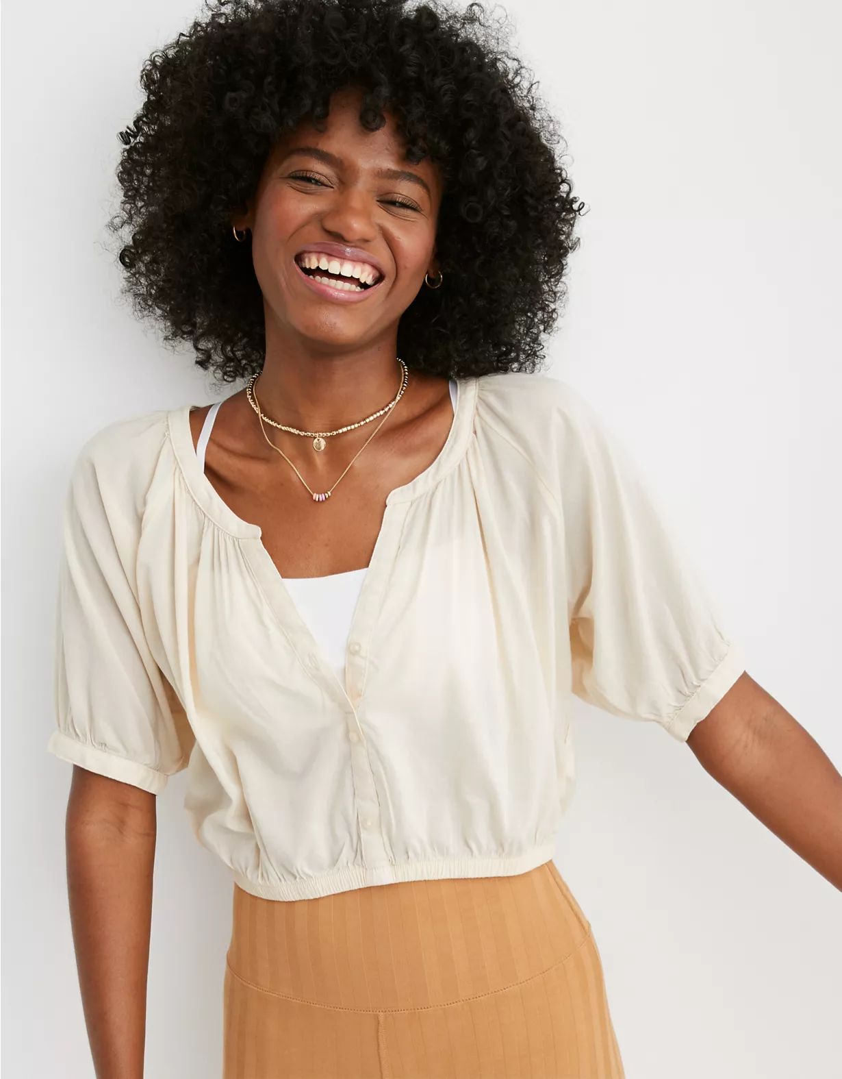 Aerie Flowy Woven Top | Aerie