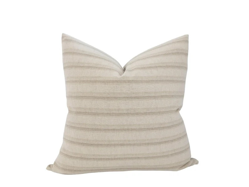PEYTON  Neutral Stripe Pillow Cover Light Beige Stripe - Etsy | Etsy (US)