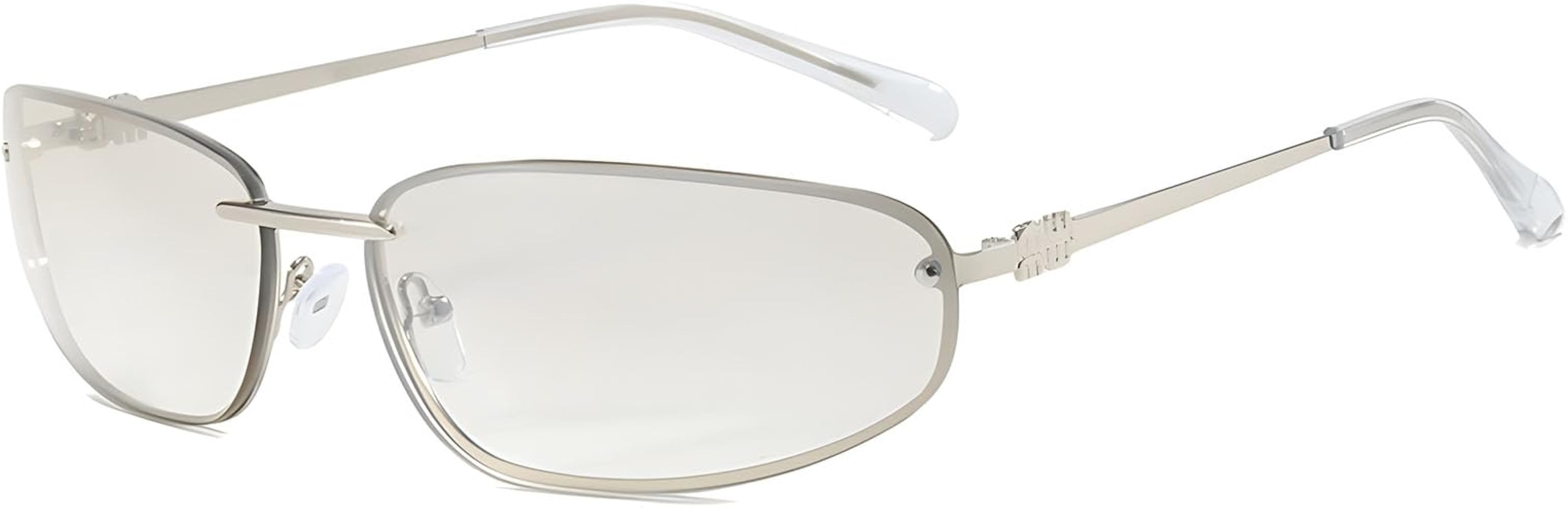 2 Pack Y2k Sunglasses Retro Narrow Cat Eye Sunnies Petalora | Amazon (US)
