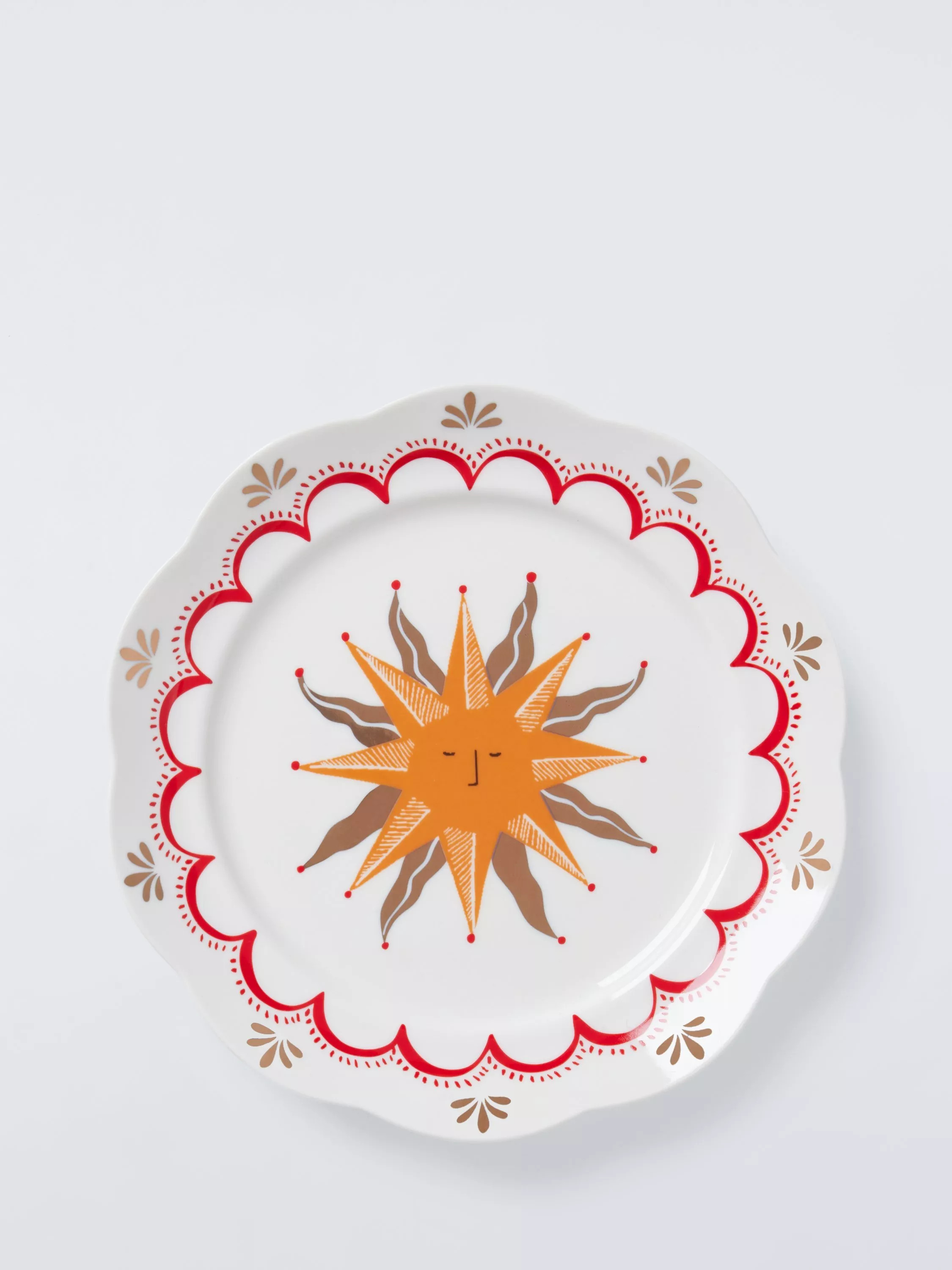John Lewis Fleur Sun Fine China Side Plate, 19.6cm, White | John Lewis (UK)