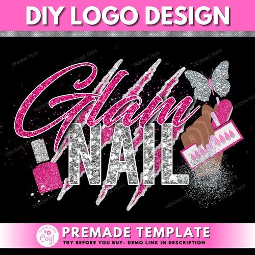 Nail Artist Logo, Nail Studio Logo, Logo with Color Street Nail Strips, Beauty Logo, Cartoon Logo... | Etsy (CAD)