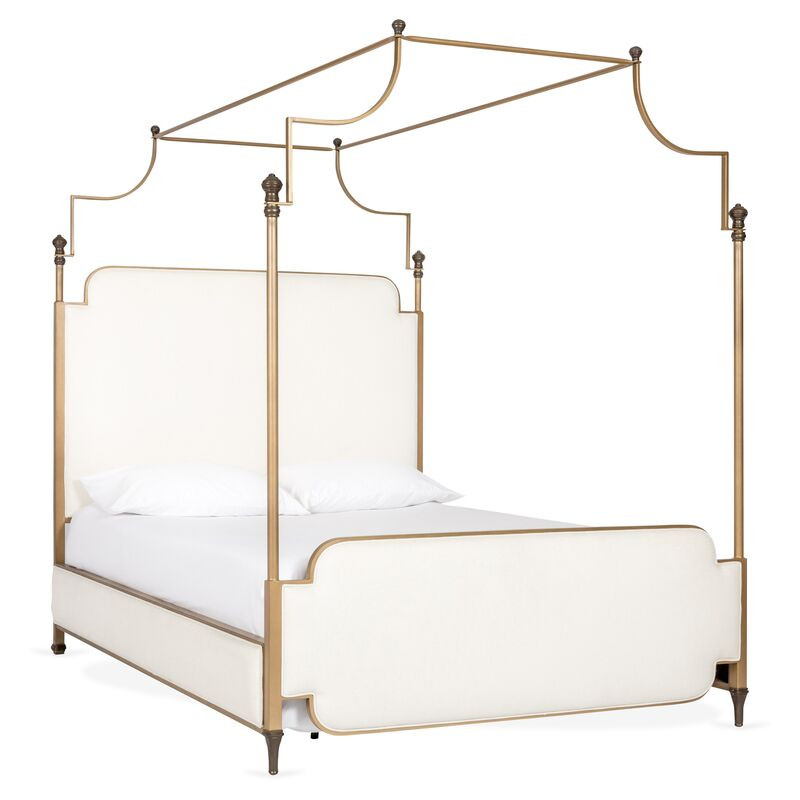 Loren Canopy Bed, Aged Brass | One Kings Lane