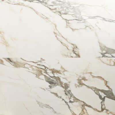 Artmore Tile Enigma 2-Pack Calacatta Rustico 24-in x 48-in Polished Porcelain Marble Look Floor a... | Lowe's
