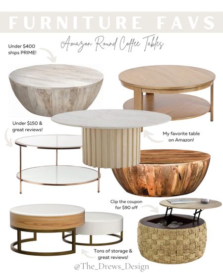 On Amazon!! Rounding up my picks for round coffee tables from Amazon. There are so many great options for all price ranges - including coffee tables with built in storage! Amazon finds, Amazon home, living room furniture, affordable finds 

#LTKFind #LTKhome #LTKstyletip