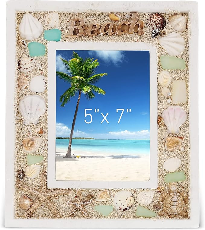 CoTa Global Oceanic 5x7 Beach Picture Frame - Beautiful Decor Accent Seashell Photo Frame for Sum... | Amazon (CA)