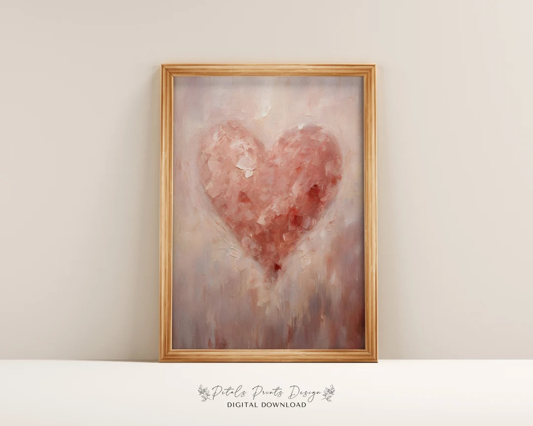 Valentines Day Red Pink Heart Print Valentine Printable Art Valentine Wall Art Watercolor Valenti... | Etsy (US)