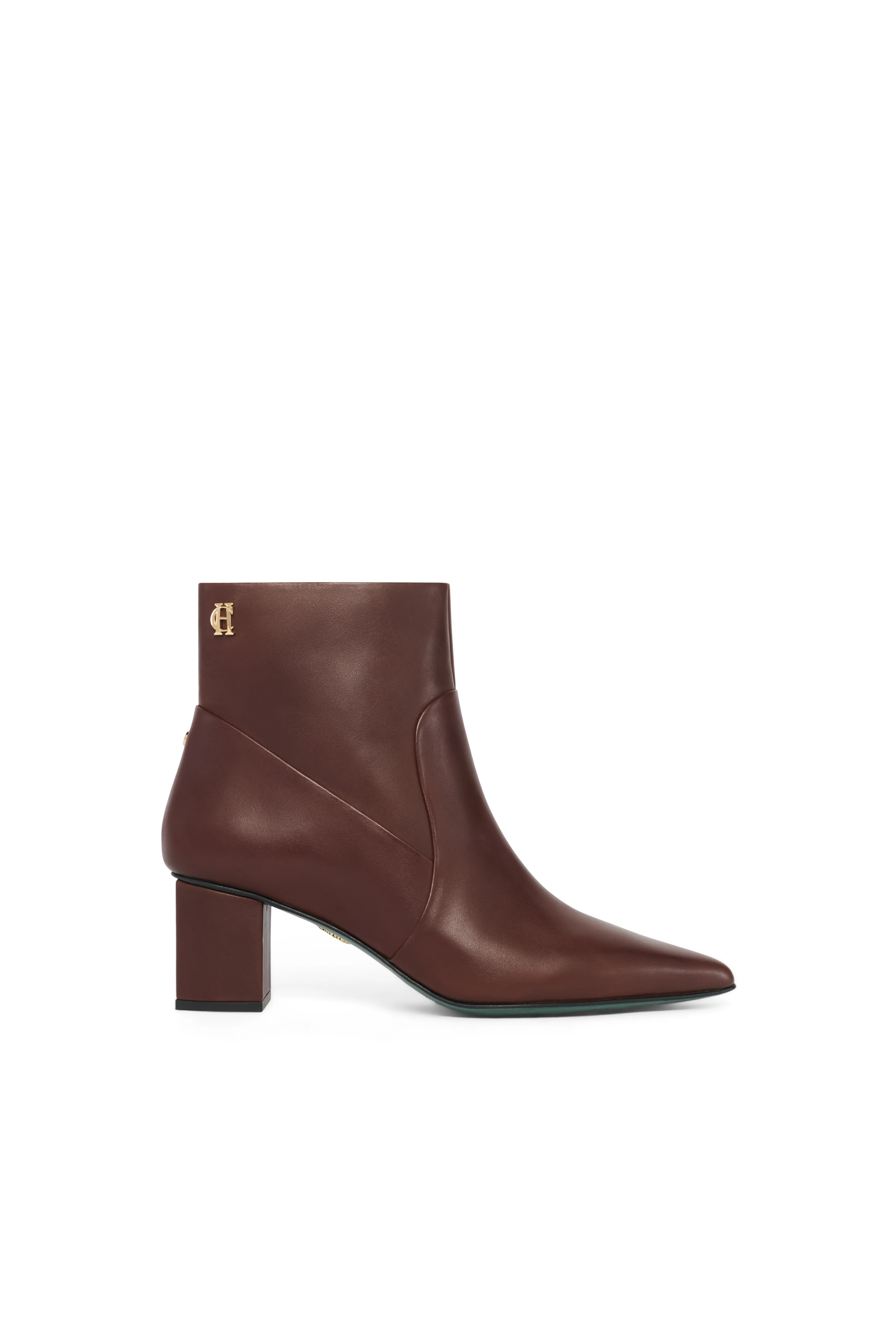 Regency Mid Heel Ankle Boot (Rich Chocolate) | Holland Cooper