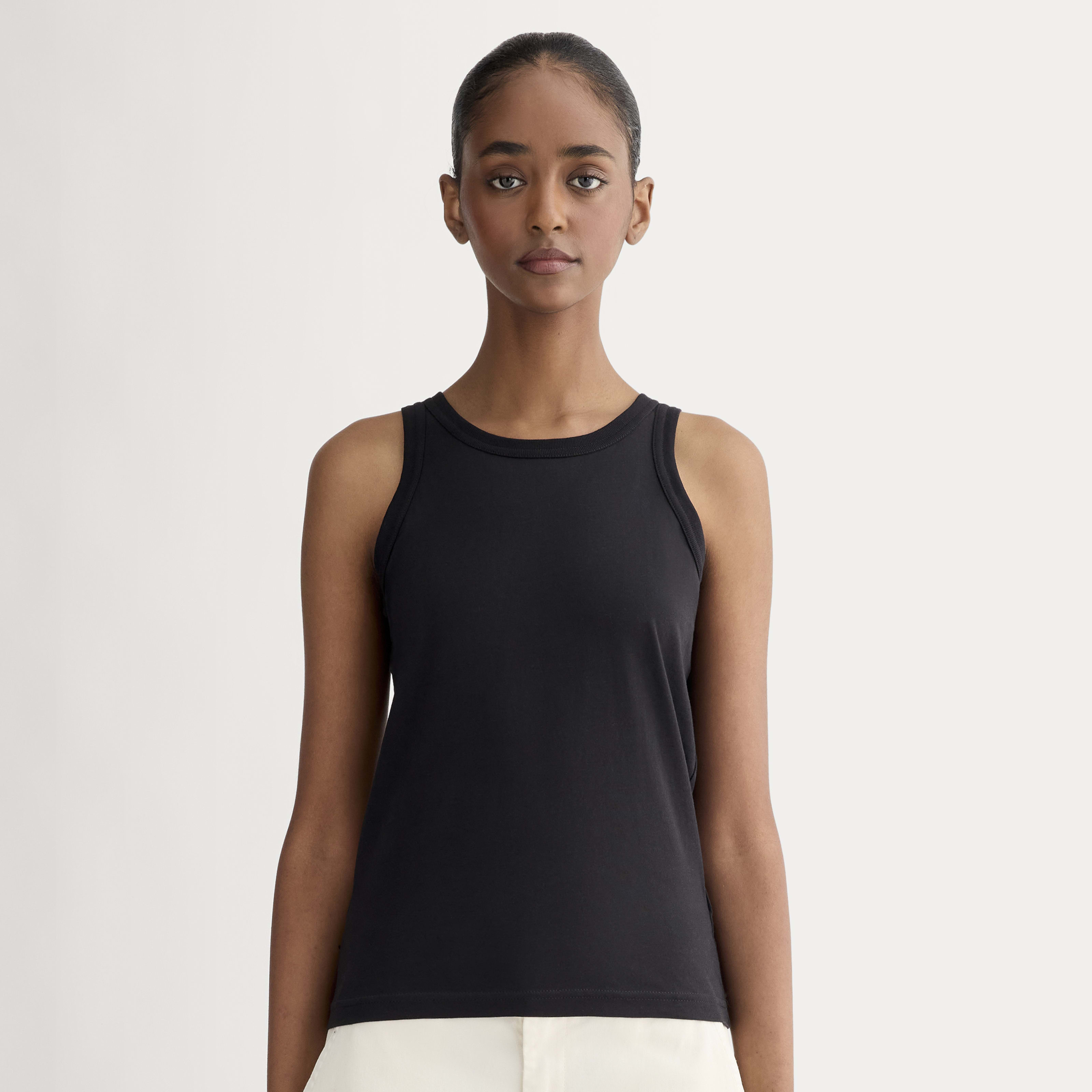 Women's Tank in Essential Cotton by Everlane in Black, Size XXL | Everlane