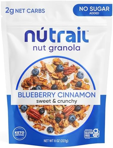 NuTrail Nut Granola Cereal, Blueberry Cinnamon, No Sugar Added, Keto, Low Carb, Gluten Free, Grai... | Amazon (US)