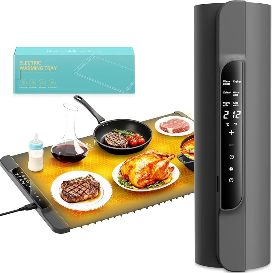 Warming Mat for Food - Food Warmer with 14 Temperature - Silicone 6 Modes Electric Warming Tray -... | Amazon (US)