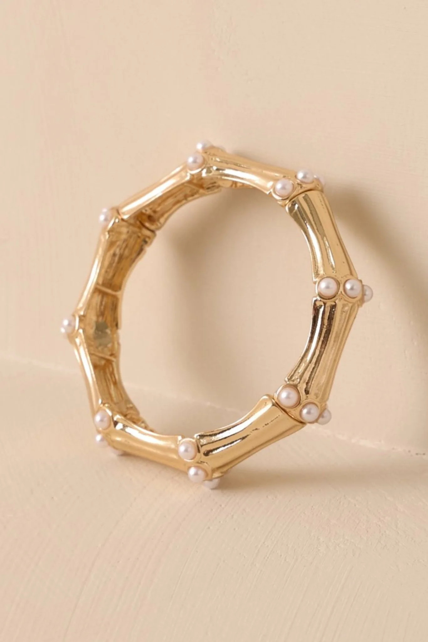 Infinite Grace Gold & Pearl Bracelet | Red Dress
