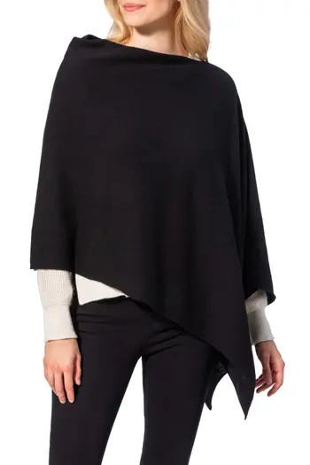 Amicale Cashmere Solid Knit Poncho in Black at Nordstrom Rack | Nordstrom Rack