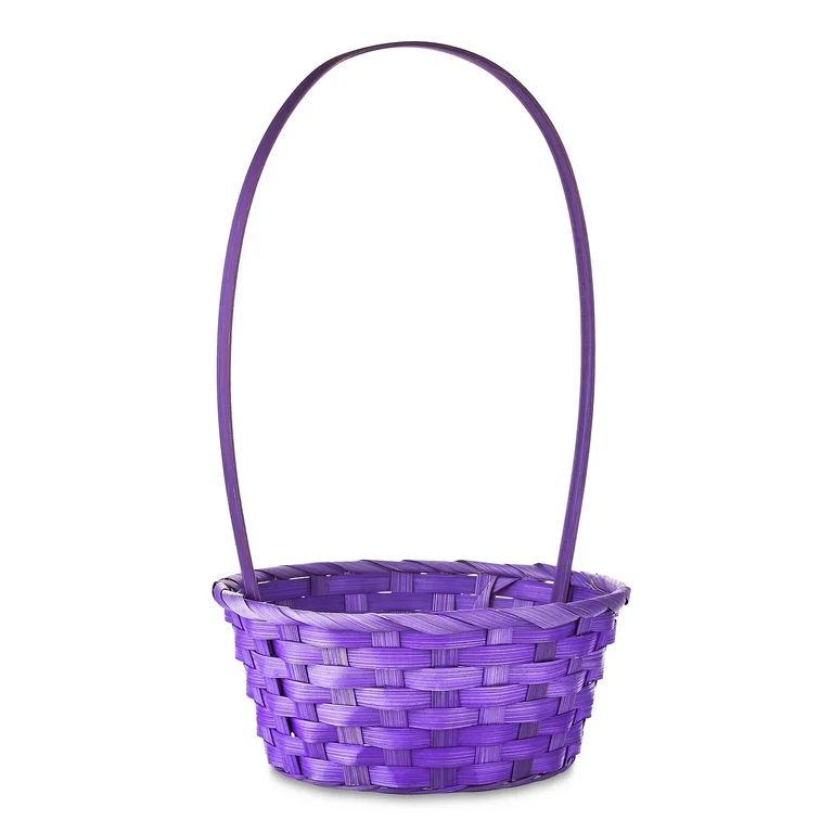 Easter Small Purple Bamboo Basket, by Way To Celebrate | Walmart (US)