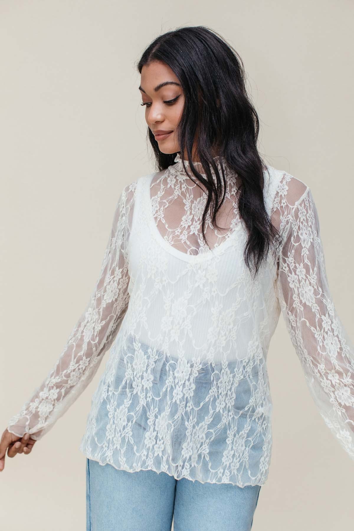 Zoe White Lace Top | The Post