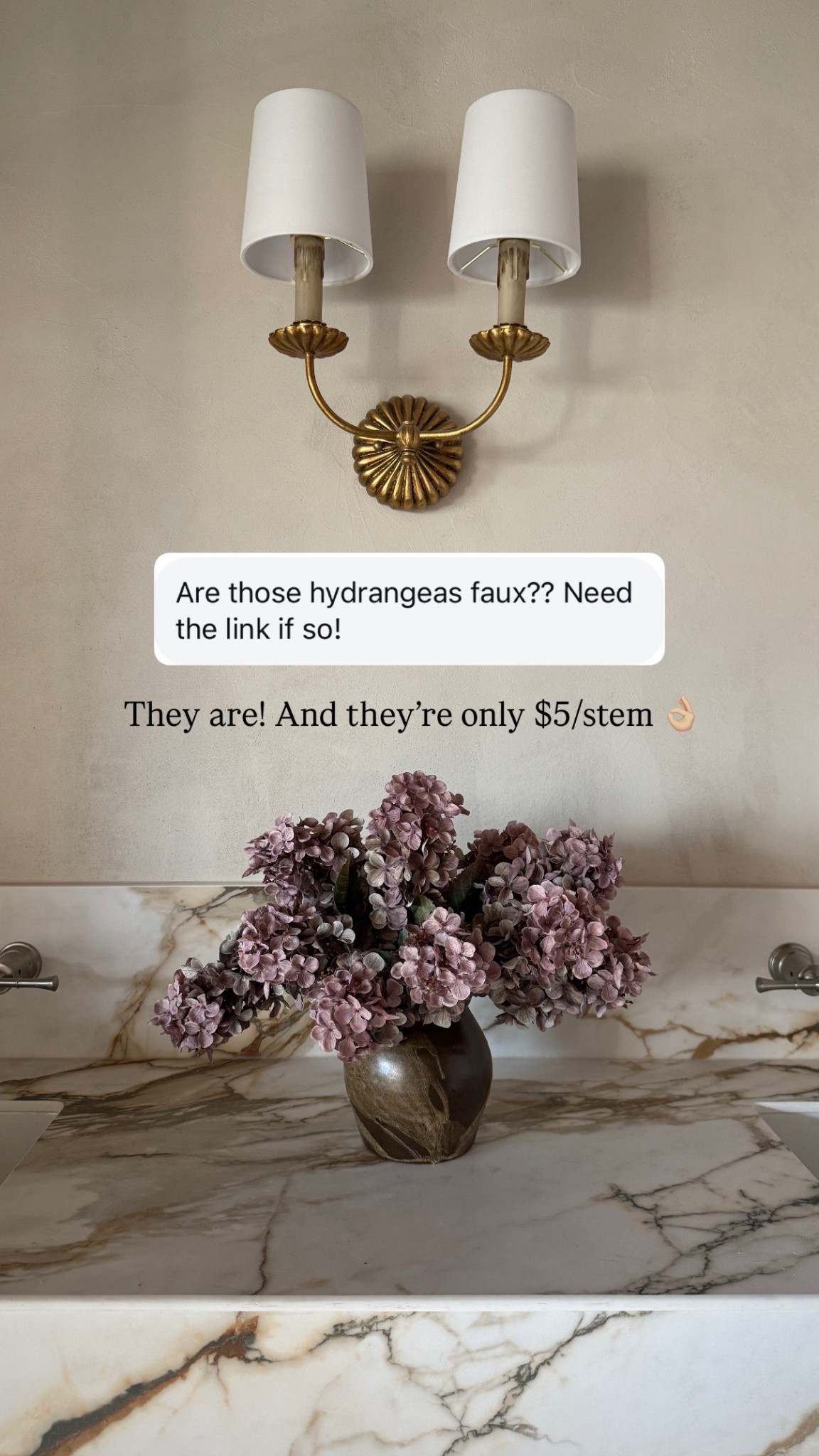 Love these realistic looking mauve hydrangeas from Amazon. I used 10 stems (in the color "brown") with floral wire mesh. 

#LTKHome