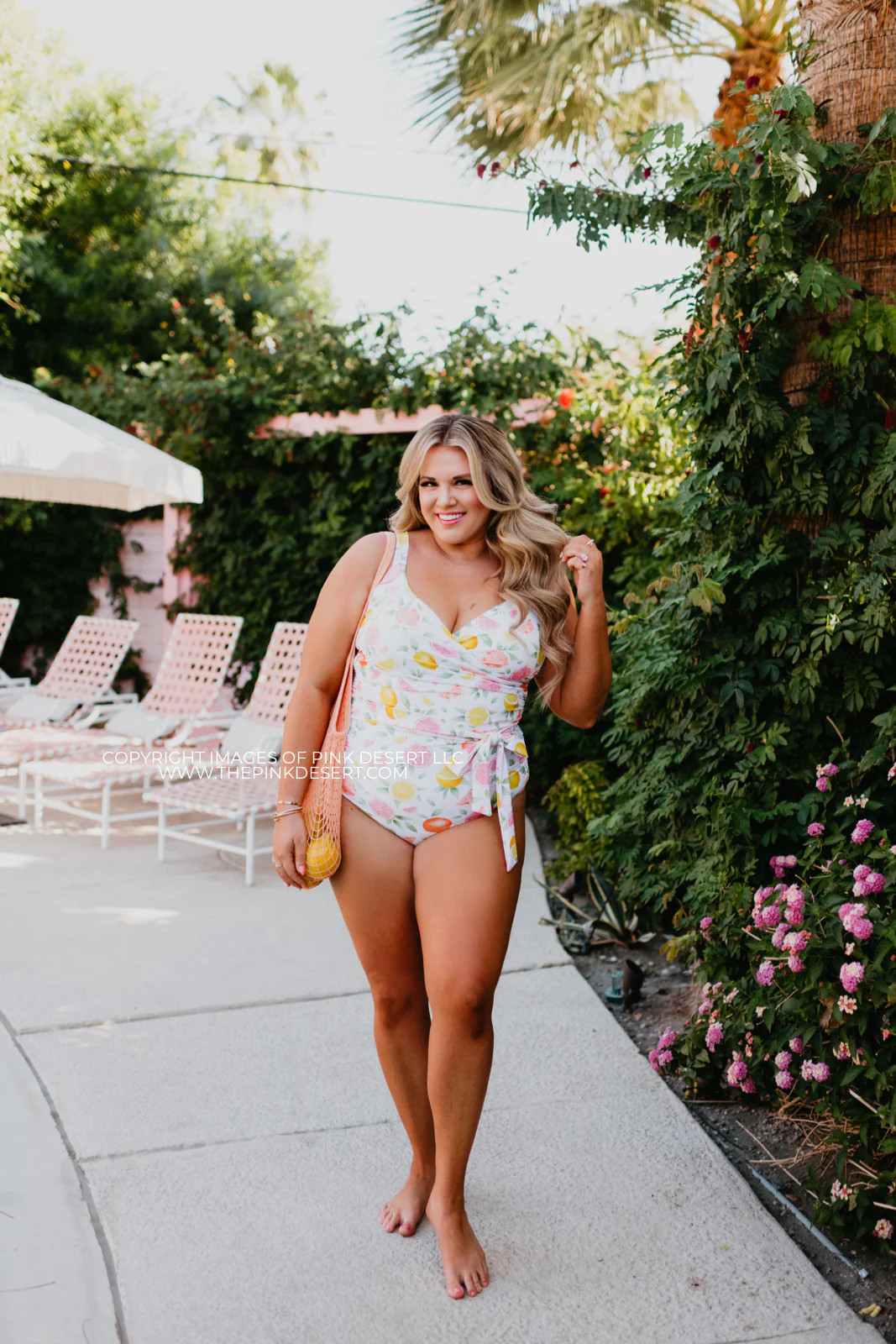 SARAH WRAP ONE PIECE IN CITRUS BY SASSY RED LIPSTICK X PINK DESERT | Pink Desert