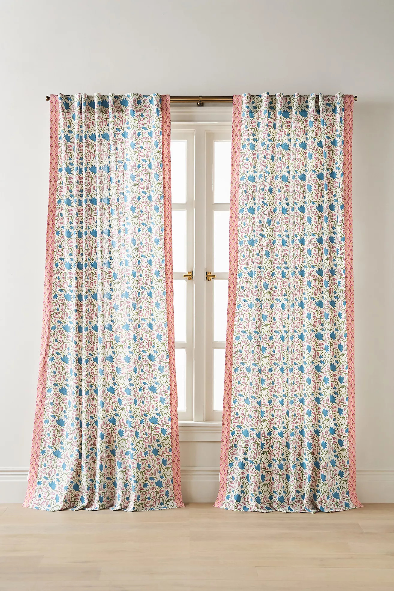 Cotton Mix Print Floral Curtain | Anthropologie (US)