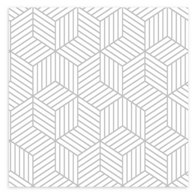Roommates® Striped Hexagon Peel and Stick Wallpaper in White/Gold | Bed Bath & Beyond