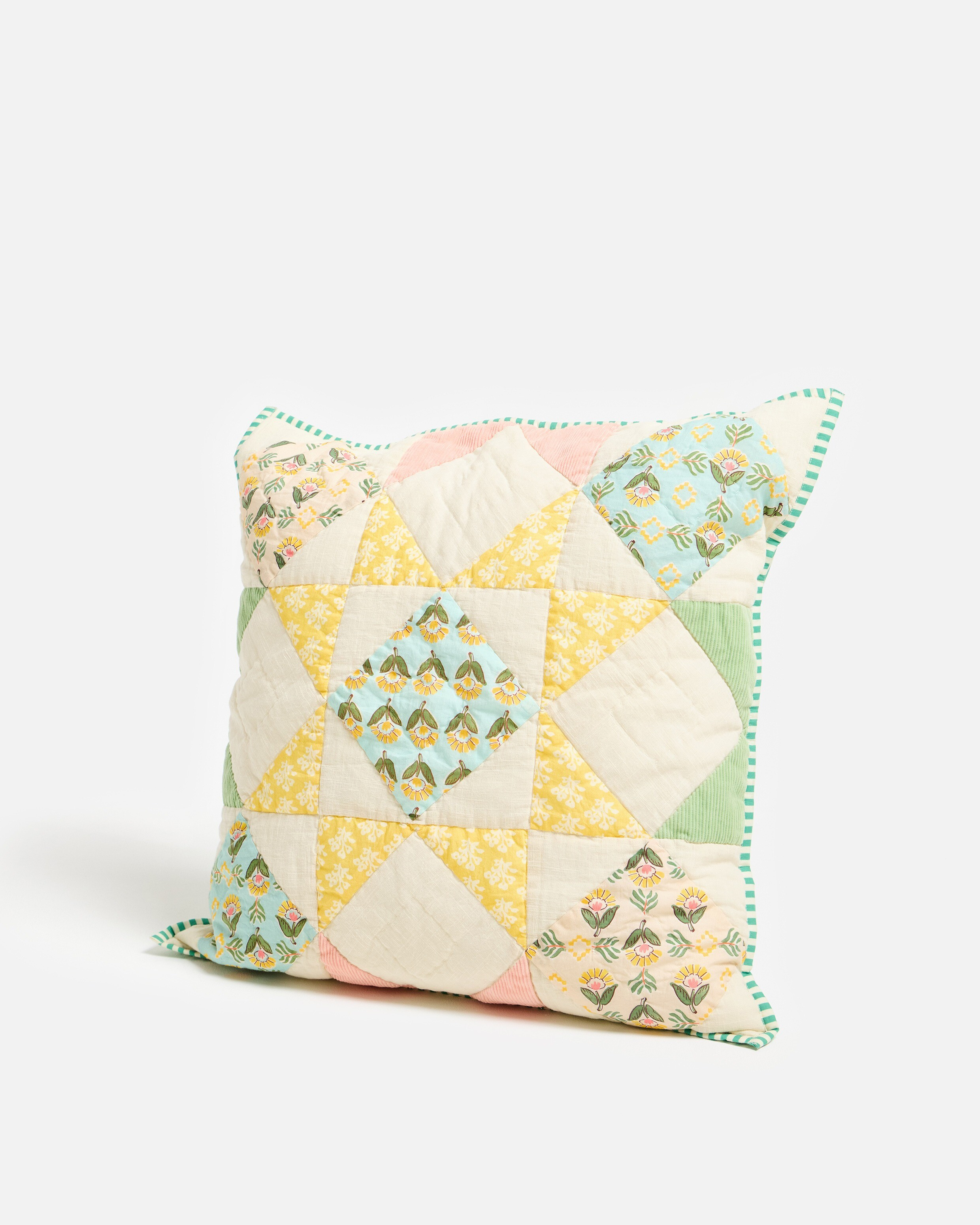 Patchwork Pastel Multicolour Velvet Cushion Cover 60x60cm | Oliver Bonas | Oliver Bonas (Global)