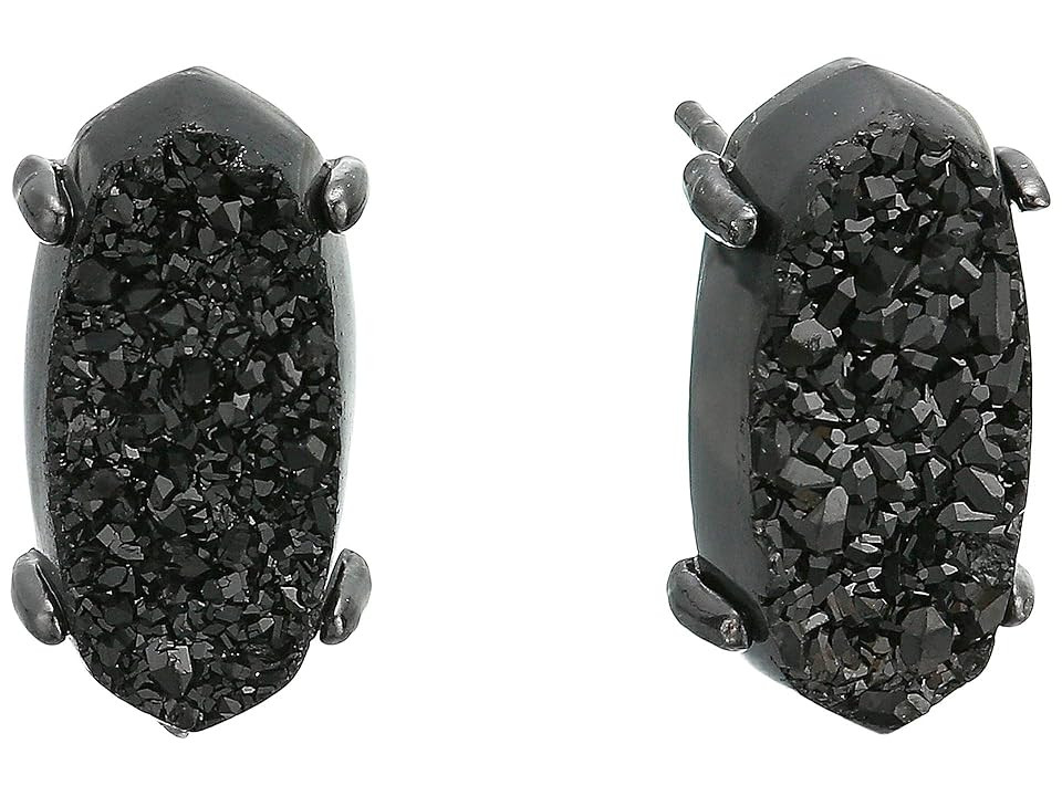 Kendra Scott Betty Earrings (Gunmetal/Black Window Drusy) Earring | Zappos