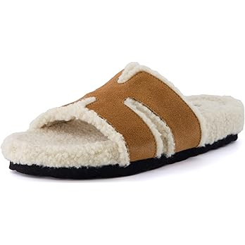CUSHIONAIRE Cuddle Fur Slippers for Women Faux Shearling Slide Sandal +Memory Foam, Wide Widths A... | Amazon (US)