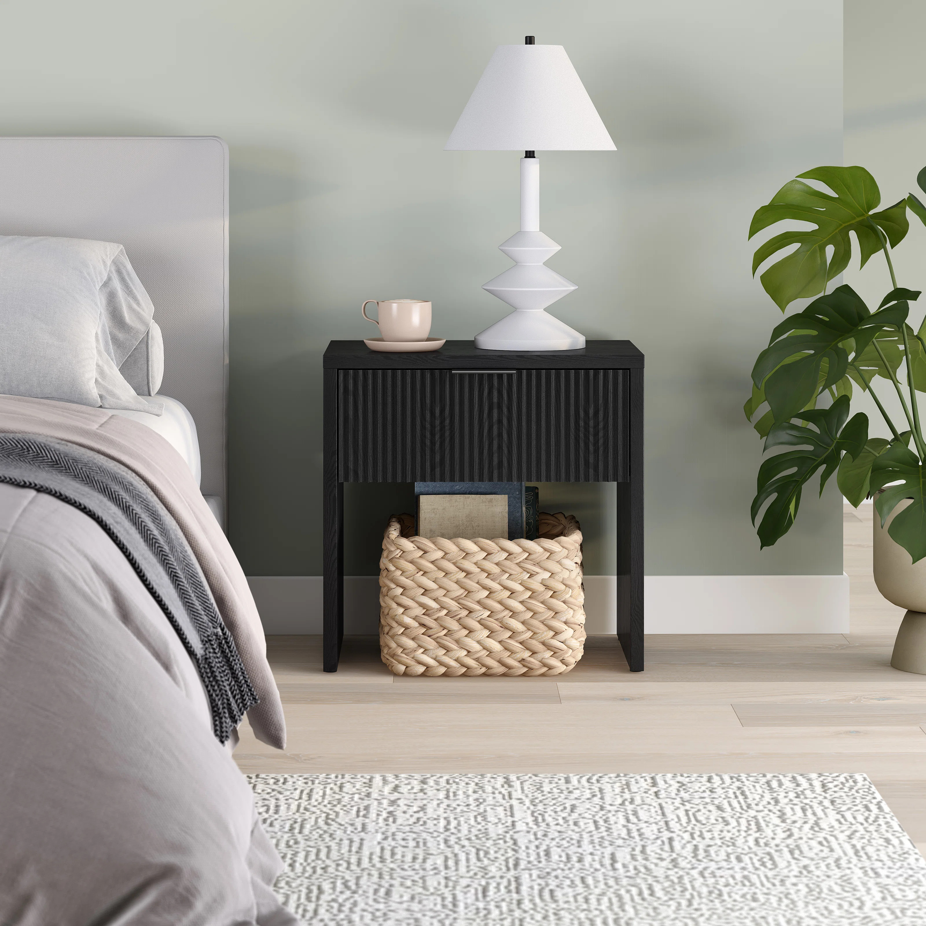 Kenslow 24" Wide Rectangular Nightstand in Alder White | Wayfair North America