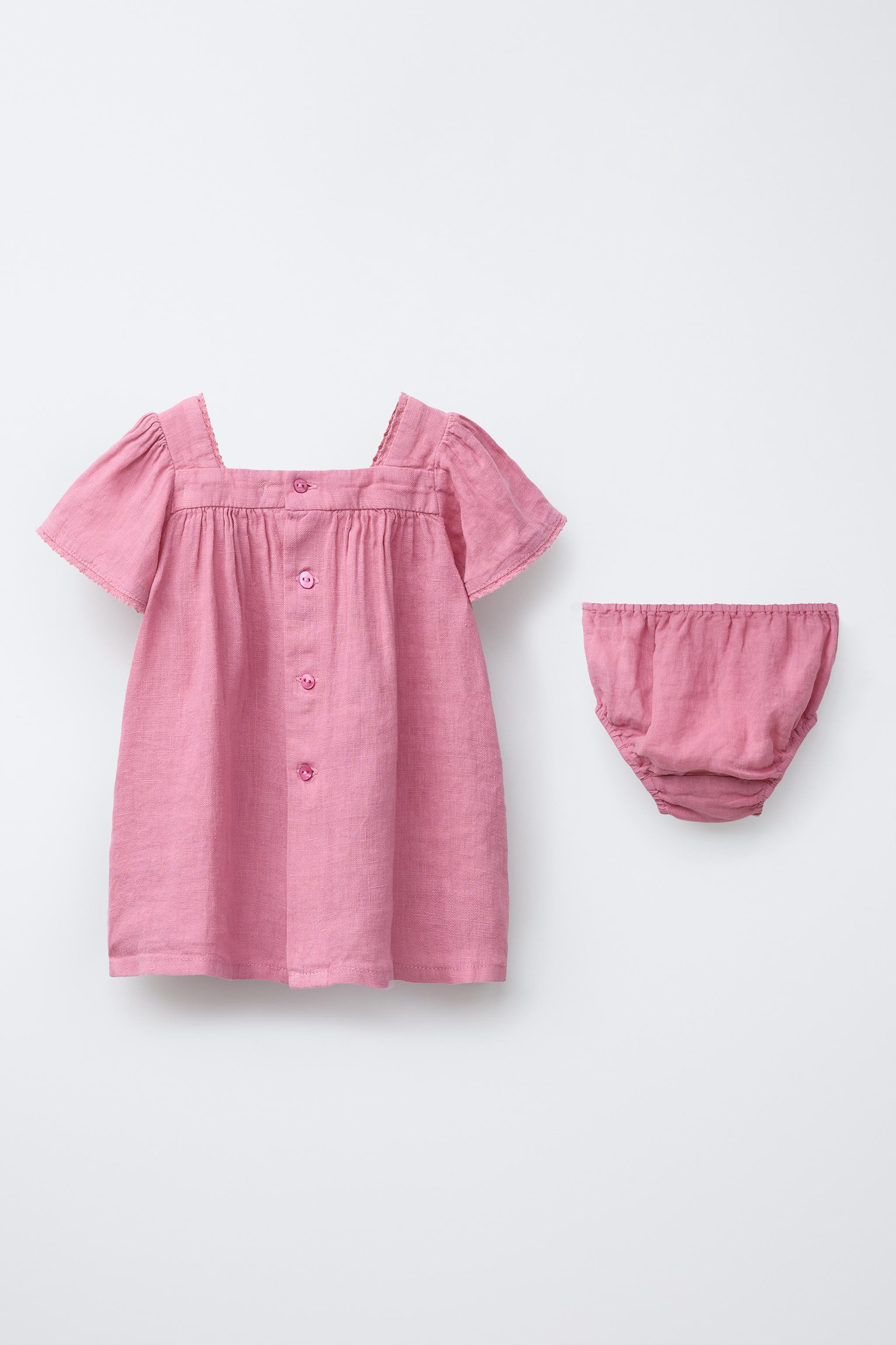 LACE LINEN DRESS WITH PANTIES | Zara US