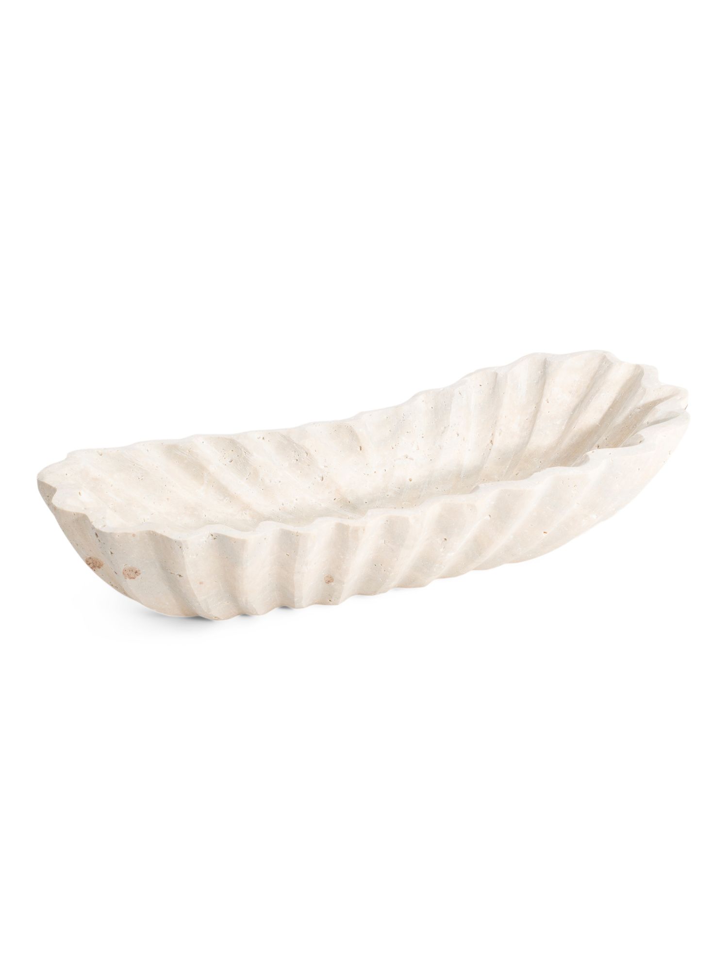 14x6 Travertine Fluted Bowl | Marshalls