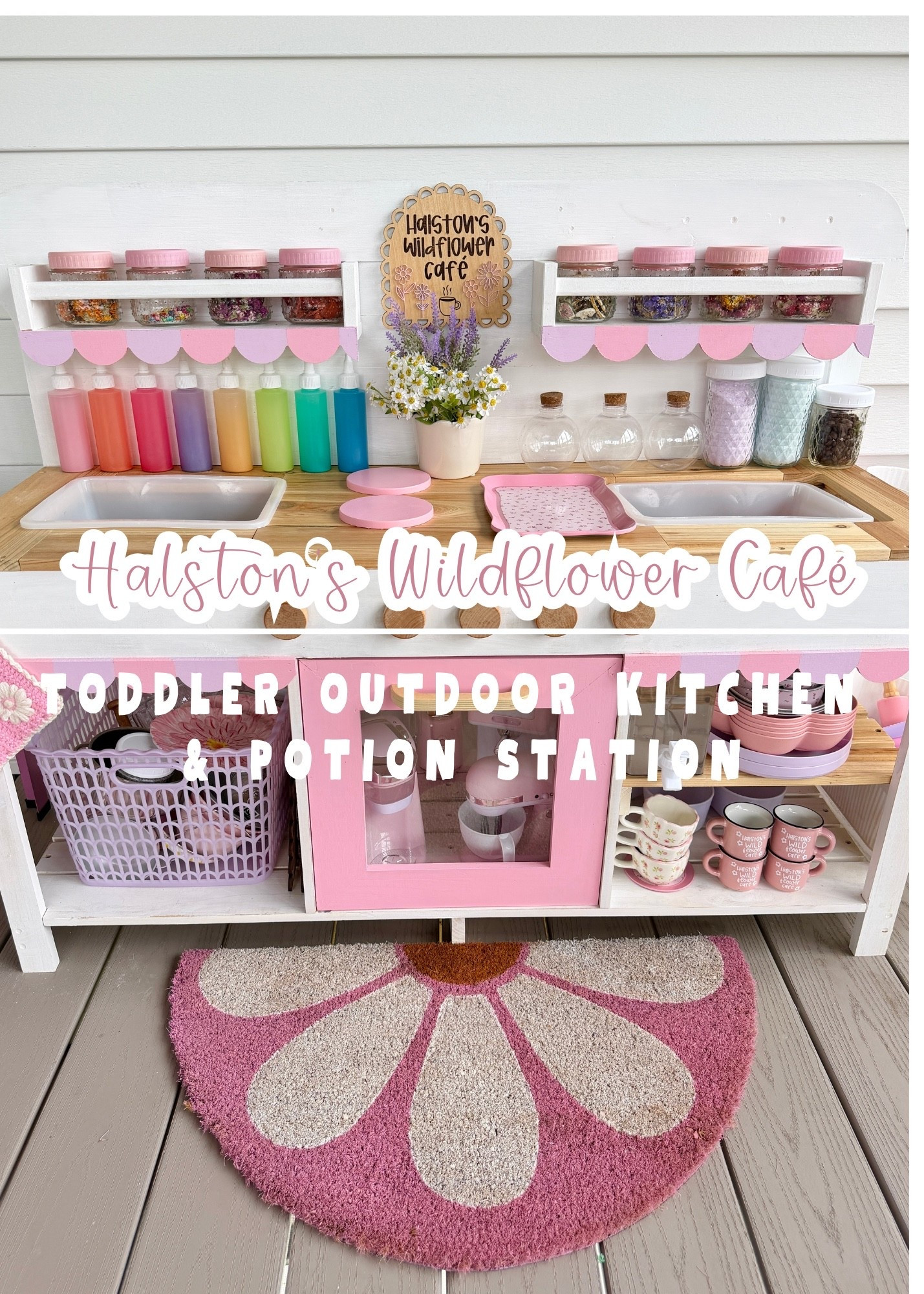 Halston’s Wildflower Café & Outdoor kitchen

#outdoorkitchen #kidskitchen #mudkitchen #potionkitchen #imaginaryplay #summer #summerbucketlist #ltkkids #play #toys #toddler